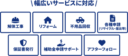 幅広いサービスに対応